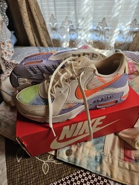 Nike Multicolor Air Max Sneakers with Orange Swoosh